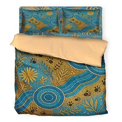 Aboriginal Dot Painting Bedding Sets Waterhole And Plants