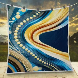 Aboriginal Urban Quilt Rivers Of The Dreaming Blue