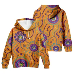 Aboriginal Dot Painting Hoodie Waterway Orange Zip Up Hoodie
