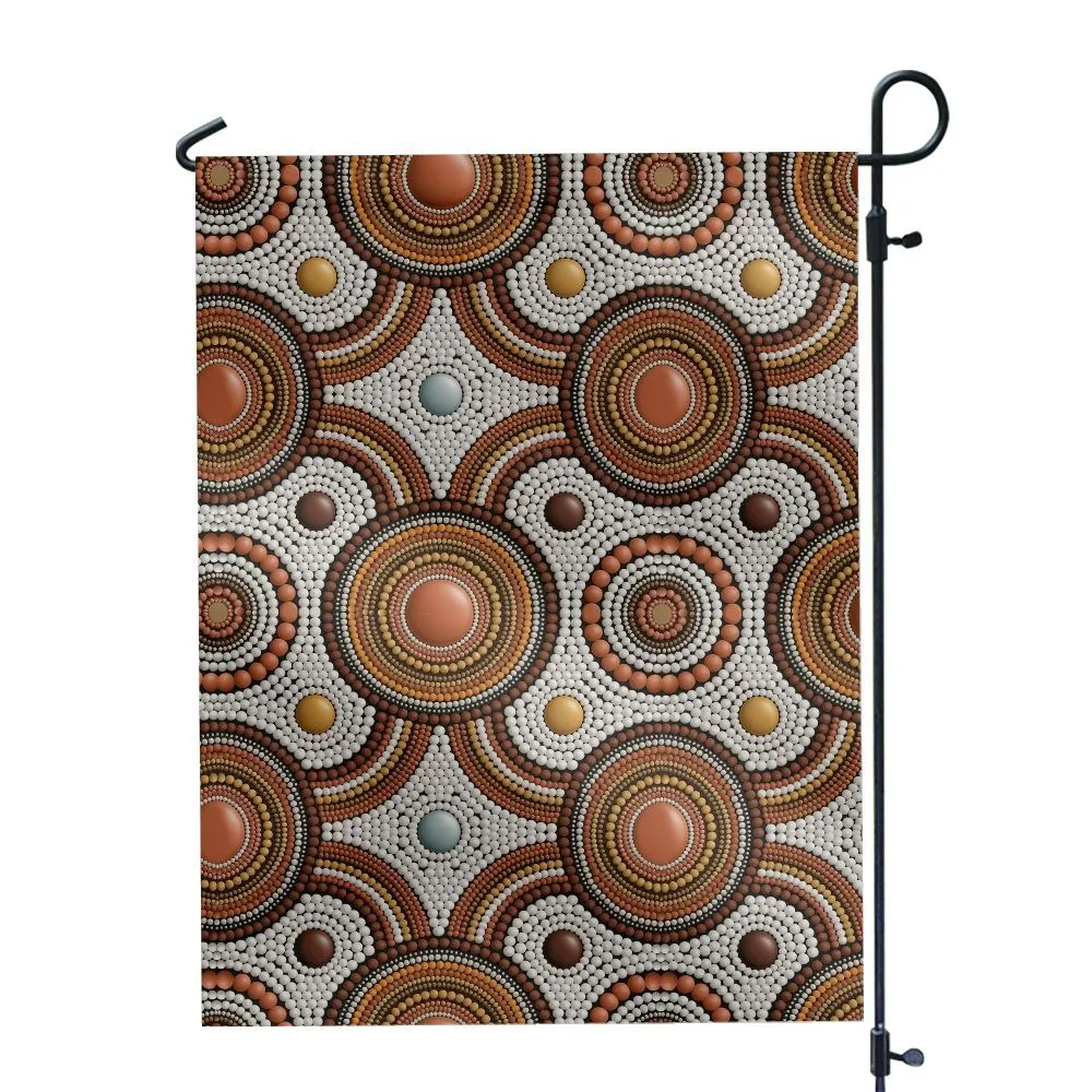 Aboriginal Dot Painting Garden Flag Campsite Pattern