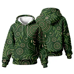 Aboriginal Dot Painting Women Hoodie Plants Pattern Green Zip Up Hoodie