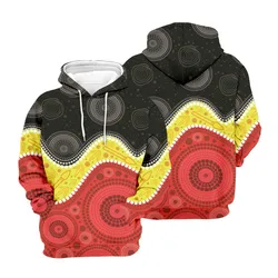 Aboriginal Dot Painting Men's Hoodie Red Earth Hunt Zip Up Hoodie