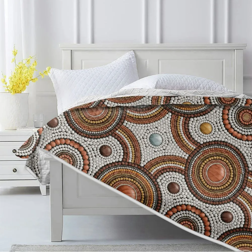 Aboriginal Dot Painting Quilt Campsite Pattern