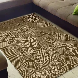 Aboriginal Rarrk Carpet Rug Pathways Beige
