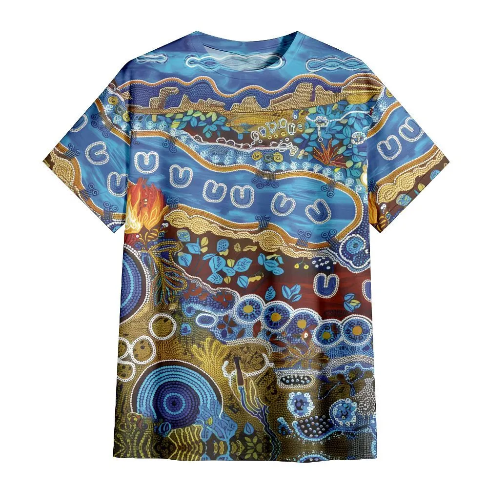 Aboriginal Urban T-Shirt Gathering Place Blue