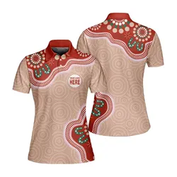 Aboriginal Dot Painting Custom Logo Women Polo Shirt Campsite