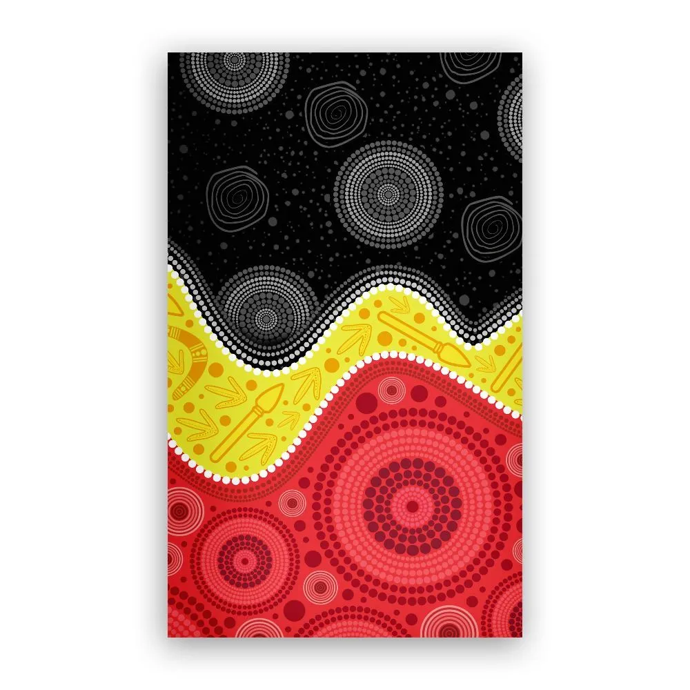 Aboriginal Dot Painting Carpet Rug Red Earth Hunt