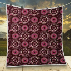 Aboriginal Dot Painting Quilt Waterhole Pattern Neon Pink Urban
