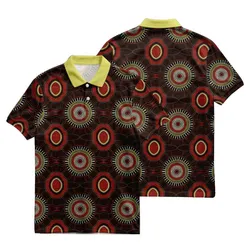 Aboriginal Dot Painting Polo Shirt Sacred Connections Red