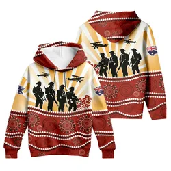 Lest We Forget Hoodie Aboriginal Soldier Sunset Red Poppy Zip Up Hoodie