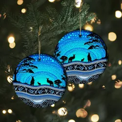 Aboriginal Urban Ornament Songlines Of The Sky Blue Ceramic Ornament