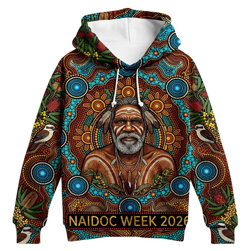 Aboriginal Dot Painting Hoodie NAIDOC 2026 Elder Spirit Zip Up Hoodie