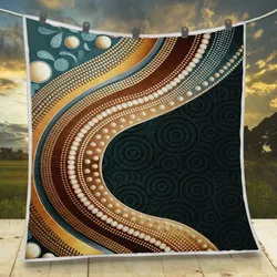 Aboriginal Dot Painting Quilt Golden Waterways