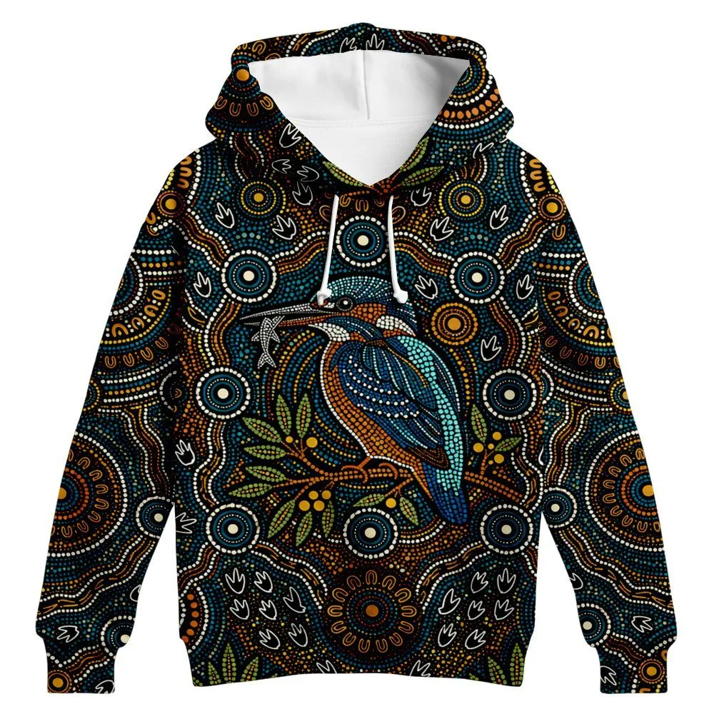 Aboriginal Dot Painting Hoodie Kookaburra NAIDOC Week 2026 Zip Up Hoodie