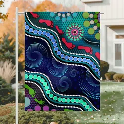 Aboriginal Dot Painting Garden Flag Human Track