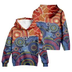 Aboriginal Dot Painting Hoodie Ocean And Sun Blue Red Zip Up Hoodie