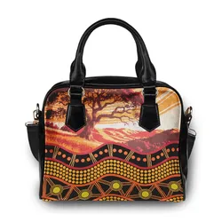 Aboriginal Urban Shoulder Handbag Roots Of Country Red Orange Dot Painting