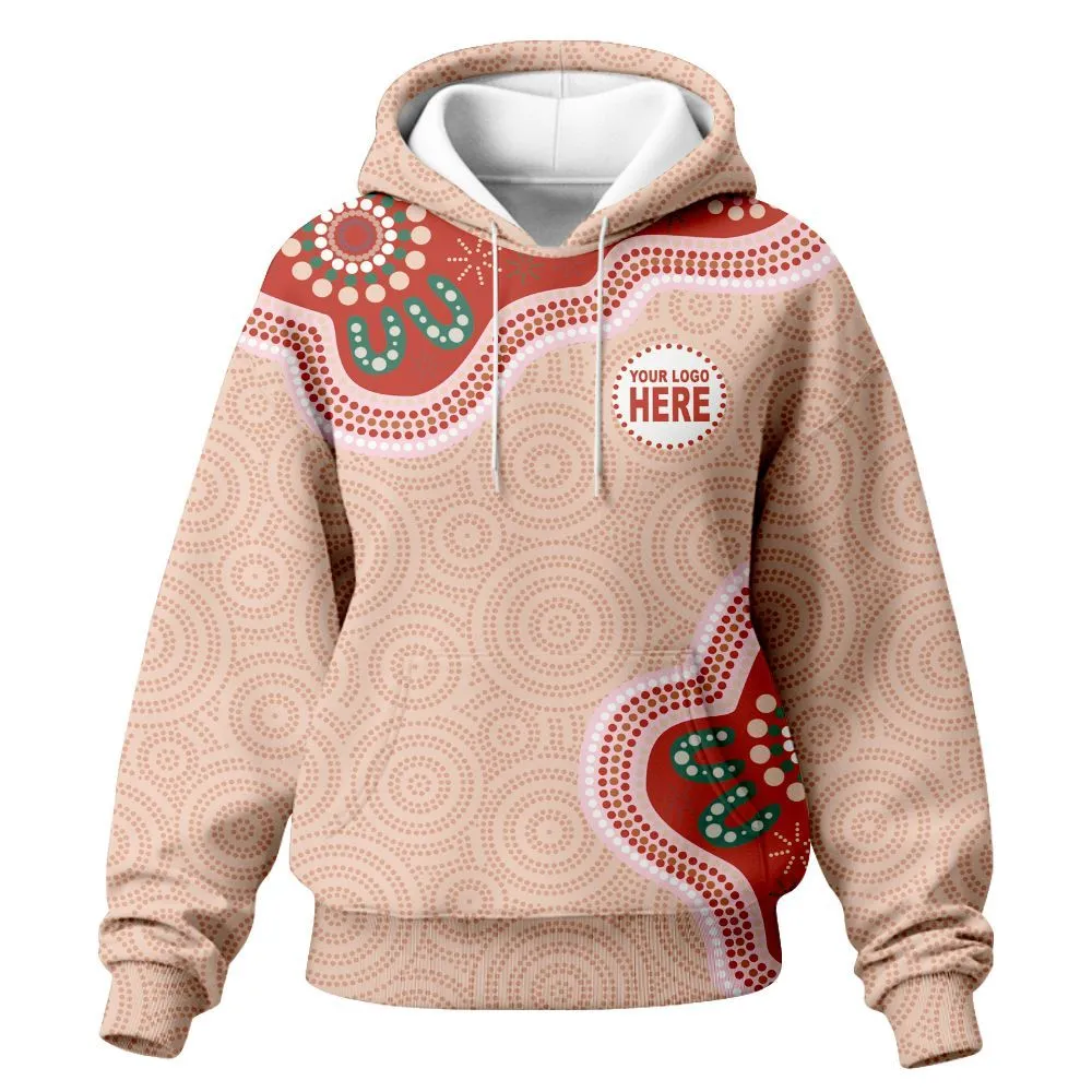 Aboriginal Dot Painting Custom Logo Women's Hoodie Campsite Zip Up Hoodie