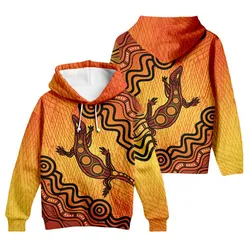 Aboriginal Rarrk Hoodie Goanna Red Orange Zip Up Hoodie