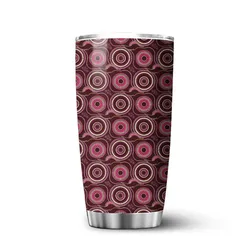 Aboriginal Dot Painting Tumbler Waterhole Pattern Neon Pink Urban