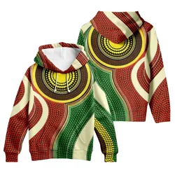 Aboriginal Dot Painting Hoodie Sun Flow Red And Green Zip Up Hoodie