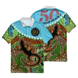 Aboriginal Dot Painting Polo Shirt Goanna NAIDOC 2026