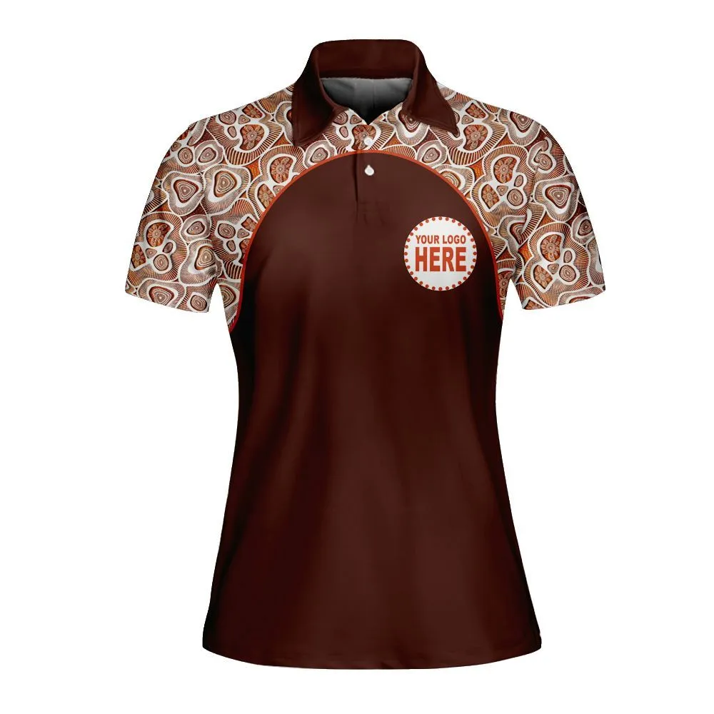 Aboriginal Rarrk Custom Logo Women Polo Shirt Meeting Place White
