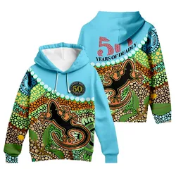 Aboriginal Dot Painting Hoodie Goanna NAIDOC 2026 Zip Up Hoodie