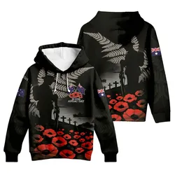 Lest We Forget Hoodie Australia Flag Red Poppy Zip Up Hoodie
