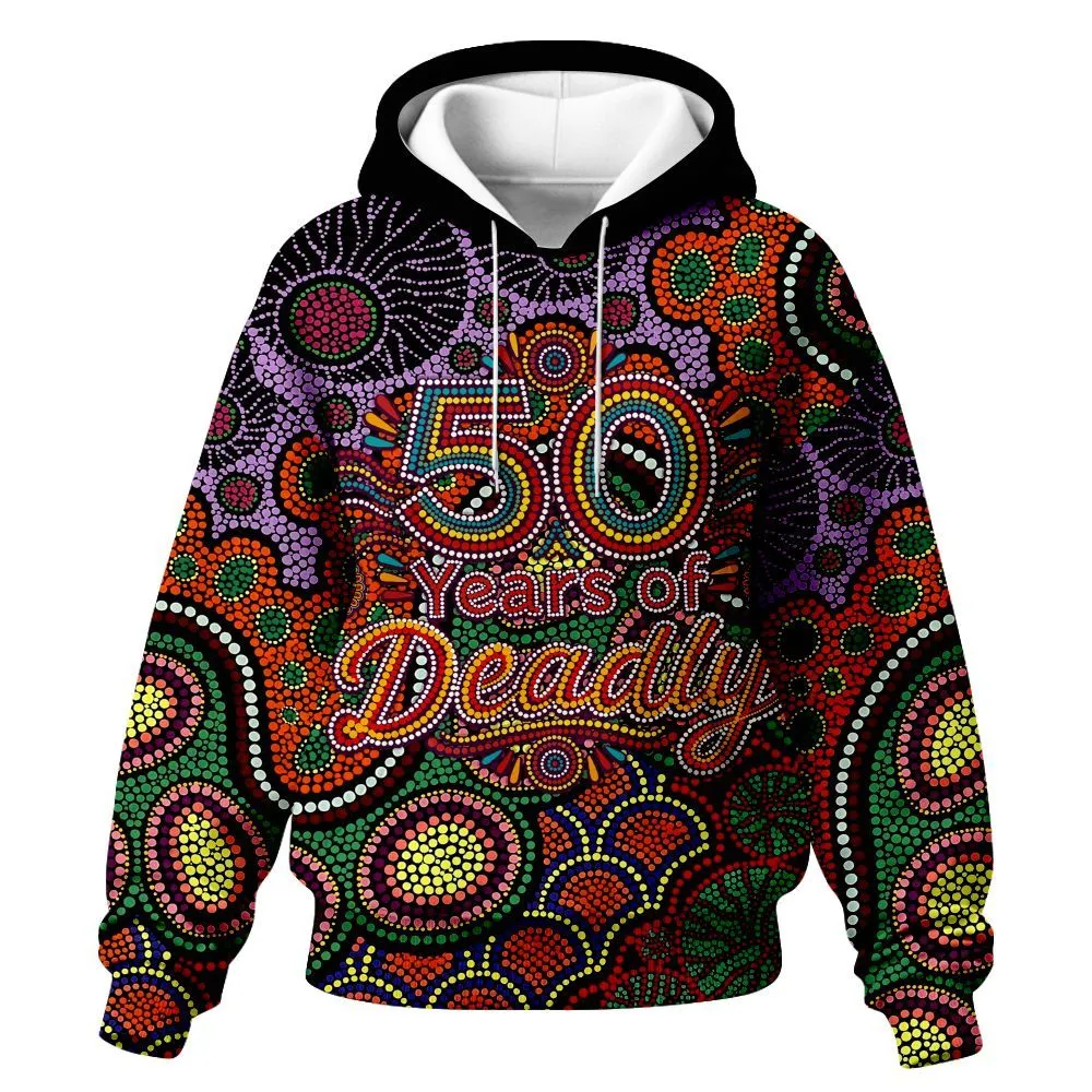 Aboriginal Dot Painting Women's Hoodie NAIDOC Week 50 Years Of Deadly Zip Up Hoodie
