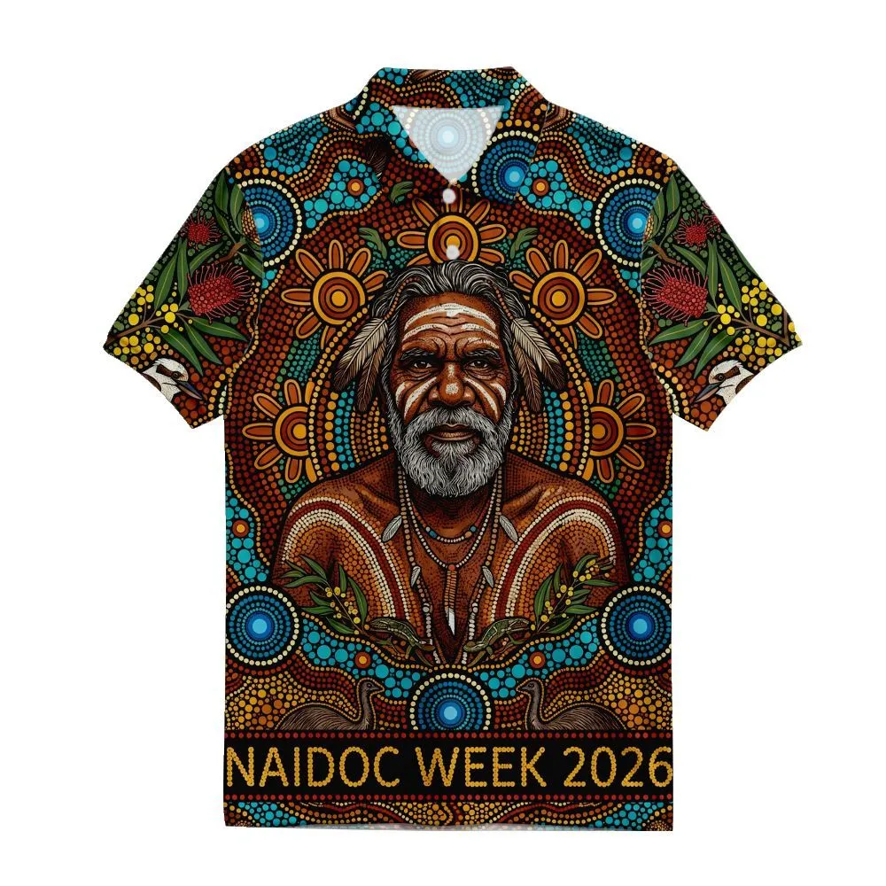Aboriginal Dot Painting Polo Shirt NAIDOC 2026 Elder Spirit