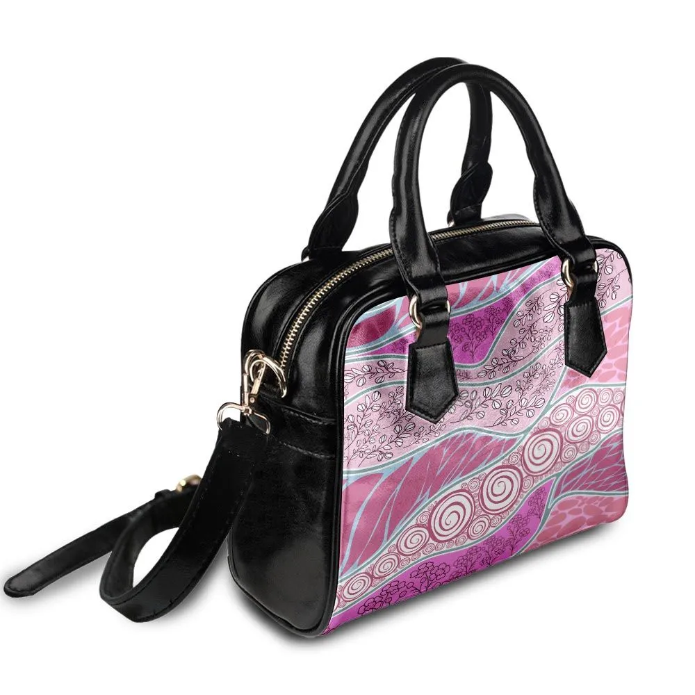 Aboriginal Urban Shoulder Handbag Bush Plant Pink
