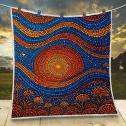 Aboriginal Dot Painting Quilt Sun Urban