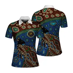Aboriginal Dot Painting Women Polo Shirt Kangaroo NAIDOC 2026