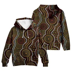 Aboriginal Dot Painting Hoodie Waterhole Red And Yellow Zip Up Hoodie