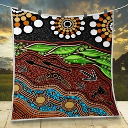 Aboriginal Dot Painting Quilt Hunter’s Journey