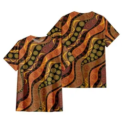 Aboriginal Dot Painting T-Shirt Campsite Earthy Orange