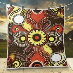 Aboriginal Dot Painting Quilt Red Earth