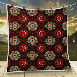 Aboriginal Dot Painting Quilt Sacred Connections Red