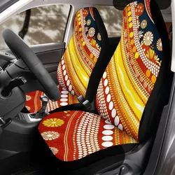 Aboriginal Dot Painting Car Seat Cover Running Water Plants Red Yellow