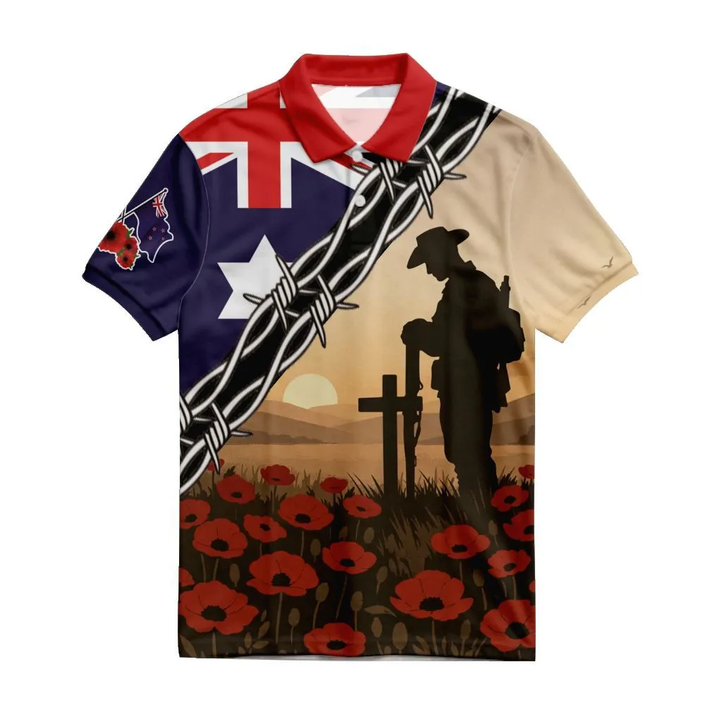 Lest We Forget Polo Shirt Barbed Wire