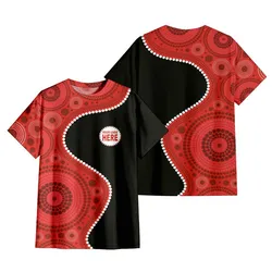 Aboriginal Dot Painting Custom Logo T-Shirt Campsite Red