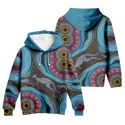 Aboriginal Rarrk Hoodie Kangaroo Symbol Blue Zip Up Hoodie