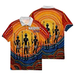 Aboriginal Dot Painting Polo Shirt Native Sun Rise NAIDOC 2026