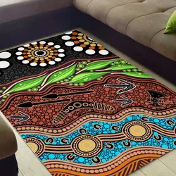 Aboriginal Dot Painting Carpet Rug Hunter’s Journey
