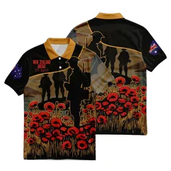 Lest We Forget Polo Shirt New Zealand Remembrance 25 April