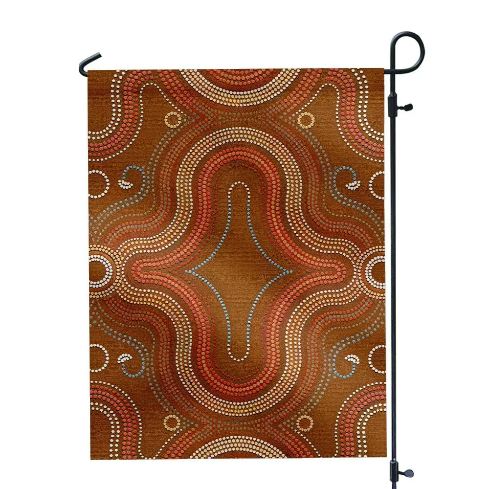 Aboriginal Dot Painting Garden Flag Red Earth Paths