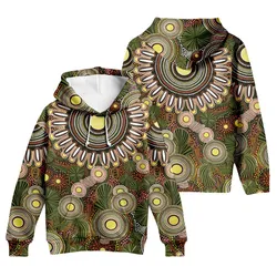 Aboriginal Dot Painting Hoodie Bushland Green Zip Up Hoodie
