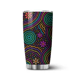 Aboriginal Dot Painting Tumbler Neon Songlines