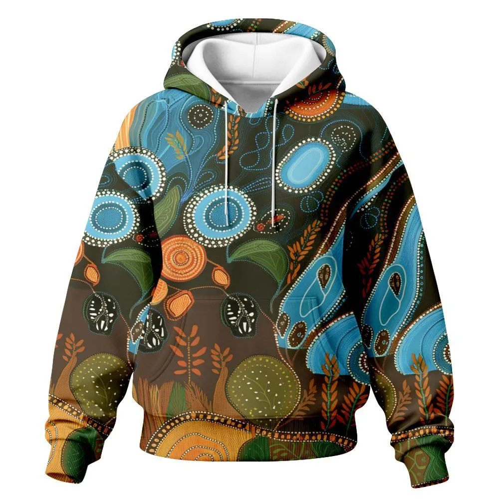 Aboriginal Urban Women Hoodie Plants Zip Up Hoodie